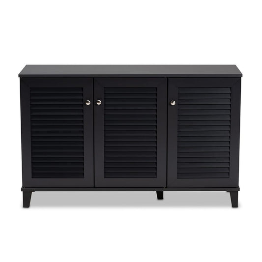 Baxton Studio - Coolidge Shoe Cabinet in Gray - FP-04LV-Dark Grey view 2