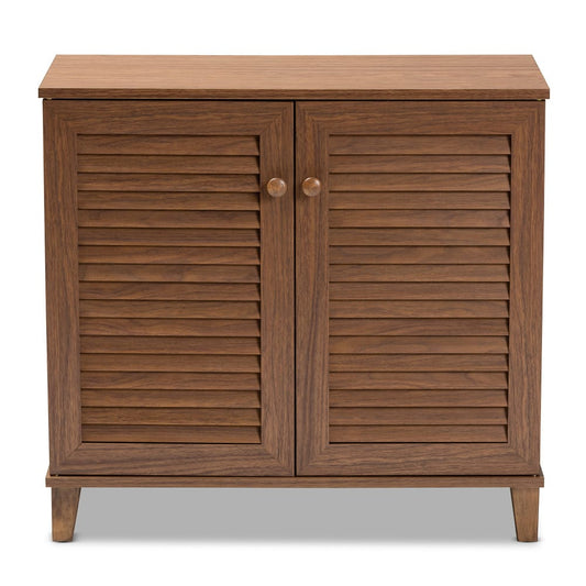 Baxton Studio - Coolidge Shoe Cabinet in Walnut - FP-01LV-Walnut view 2