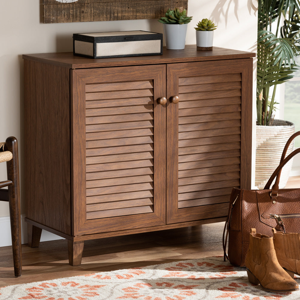 Baxton Studio - Coolidge Shoe Cabinet in Walnut - FP-01LV-Walnut view 9