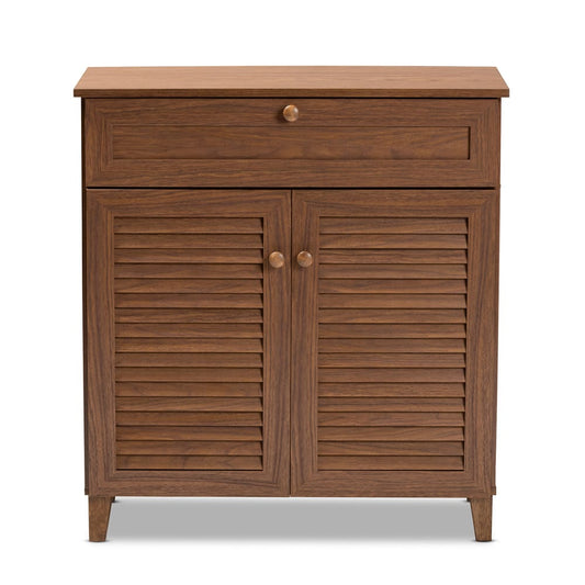 Baxton Studio - Coolidge Shoe Cabinet in Walnut - FP-02LV-Walnut view 2