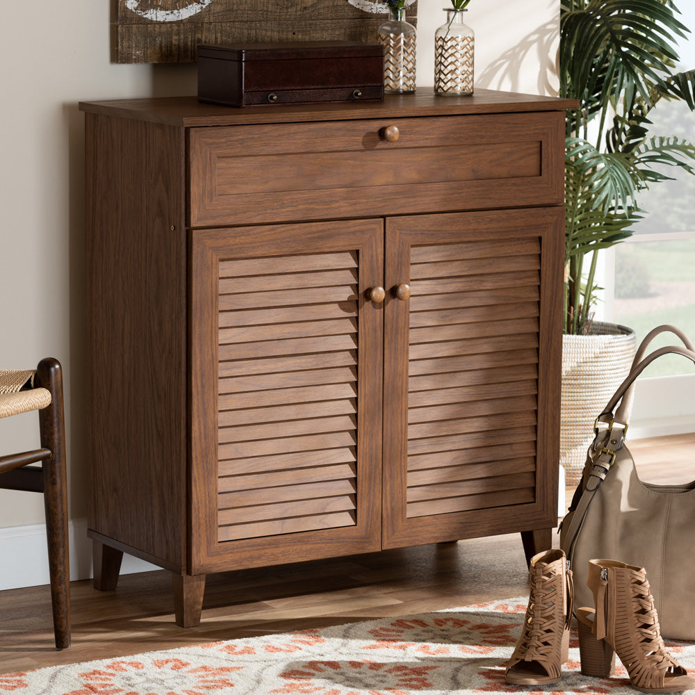 Baxton Studio - Coolidge Shoe Cabinet in Walnut - FP-02LV-Walnut view 9