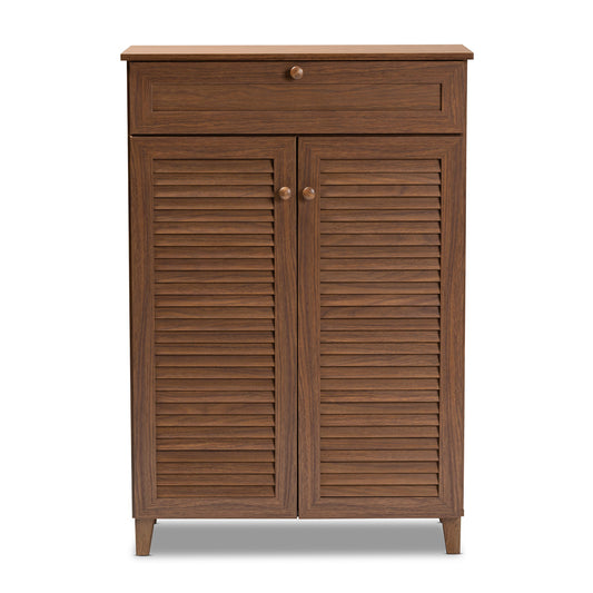 Baxton Studio - Coolidge Shoe Cabinet in Walnut - FP-03LV-Walnut view 2