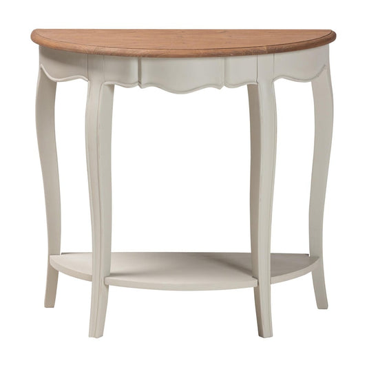 Baxton Studio - Cordelia Console Table in Natural Brown/Greyish Beige - MNT15-White/Natural-ST view 2