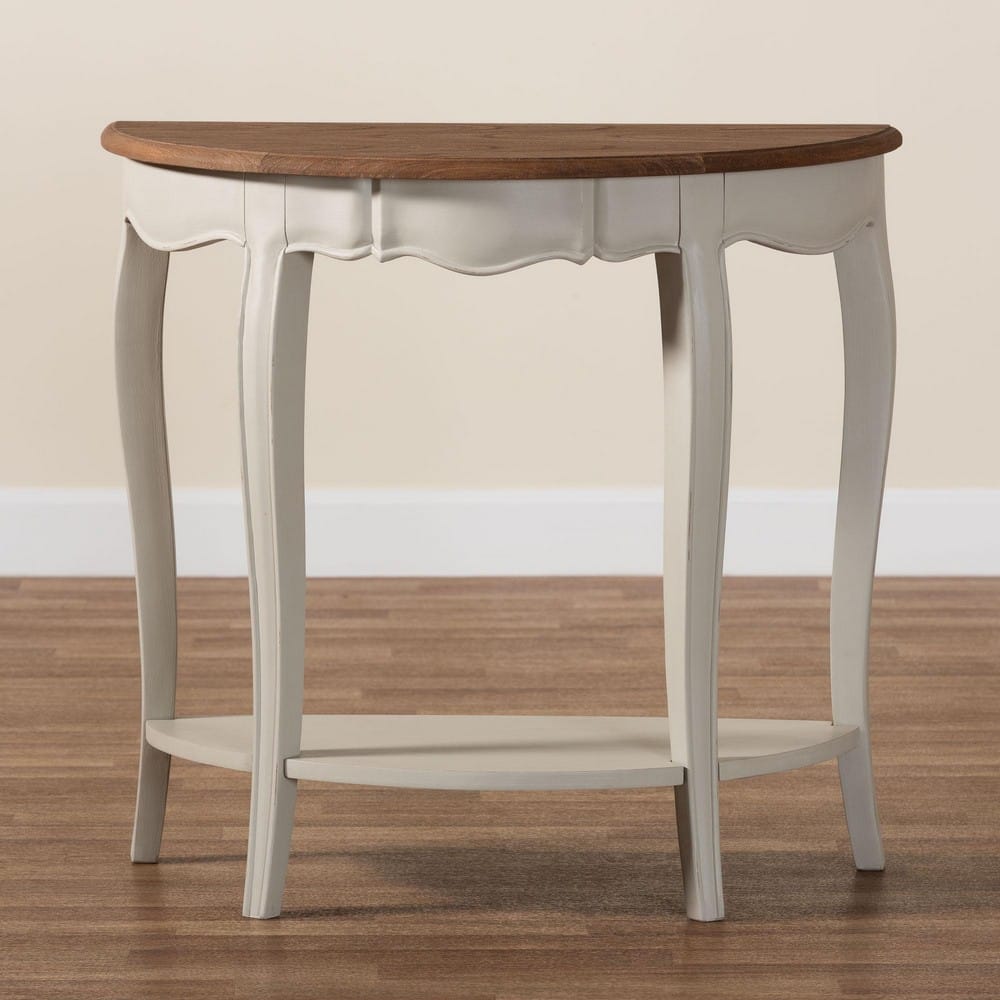 Baxton Studio - Cordelia Console Table in Natural Brown/Greyish Beige - MNT15-White/Natural-ST view 9