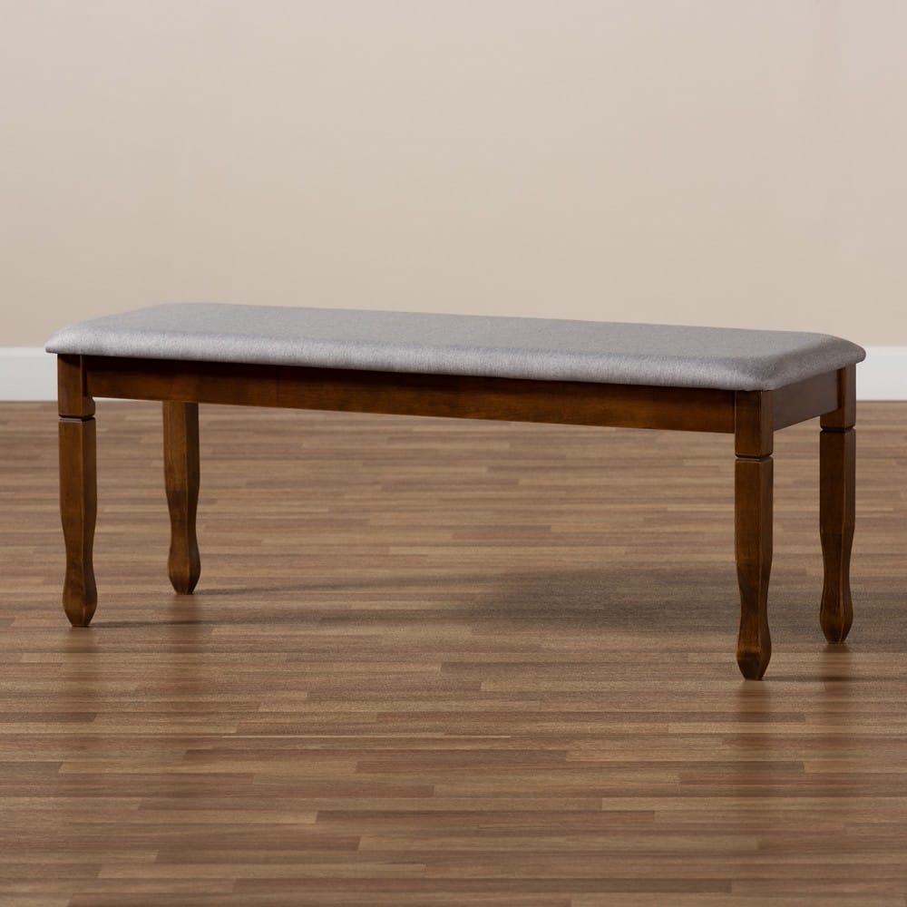 Baxton Studio - Corey Dining Bench in Grey/Walnut - RH039-Grey/Walnut-Dining Bench view 6