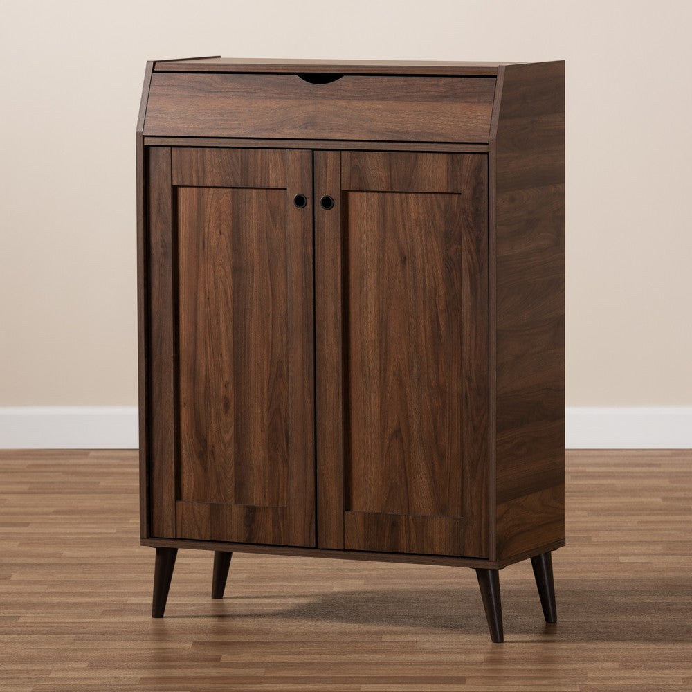 Baxton Studio - Cormier Shoe Cabinet in Walnut - SESC7003-Columbia-Shoe Cabinet view 9