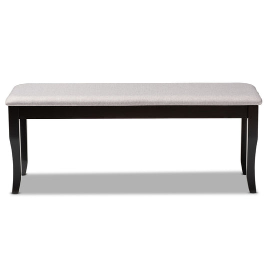 Baxton Studio - Cornelie Dining Bench in Grey/Dark Brown - RH036-Grey/Dark Brown-Dining Bench view 2
