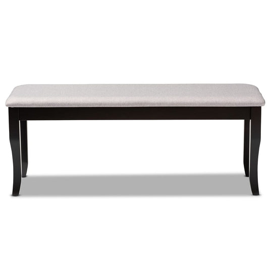 Baxton Studio - Cornelie Dining Bench in Grey/Dark Brown - RH036-Grey/Dark Brown-Dining Bench view 2