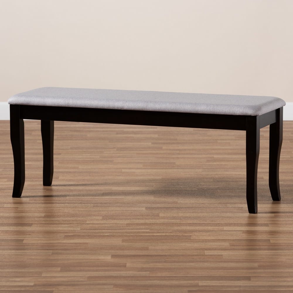Baxton Studio - Cornelie Dining Bench in Grey/Dark Brown - RH036-Grey/Dark Brown-Dining Bench view 6