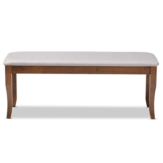 Baxton Studio - Cornelie Dining Bench in Grey/Walnut - RH036-Grey/Walnut-Dining Bench view 2