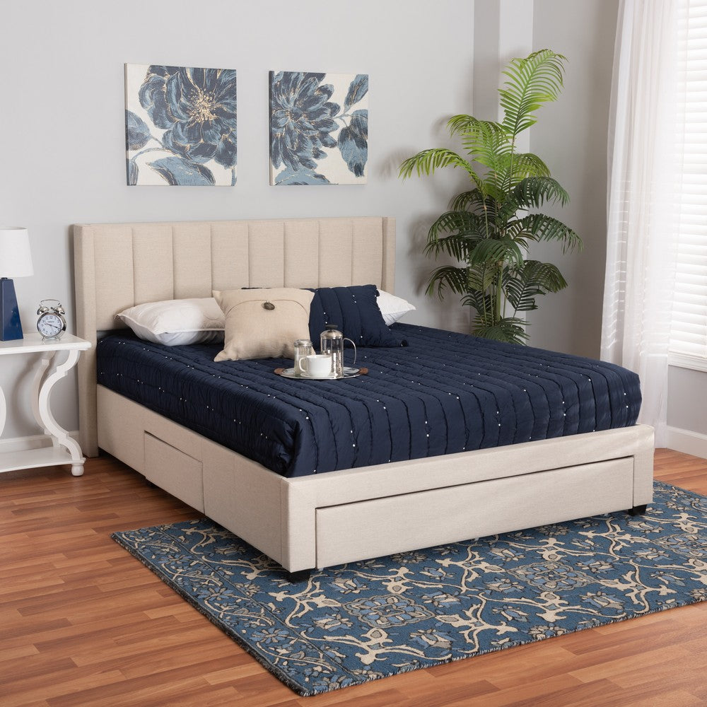 Baxton Studio - Coronado Full Size Bed in Beige - CF 9270-B-Coronado-B-Beige-Full view 10