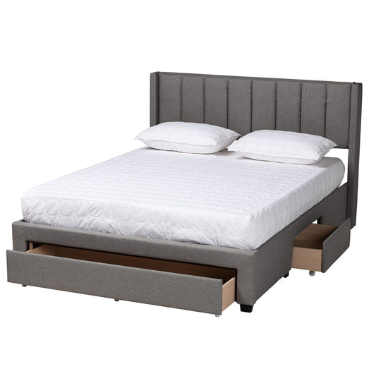 Baxton Studio - Coronado Full Size Bed in Grey - CF 9270-B-Coronado-B-Grey-Full view 2