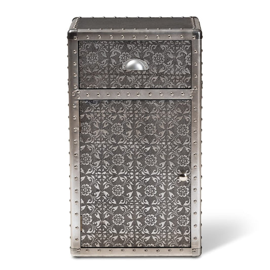 Baxton Studio - Cosette Chest in Silver - HY2AB017-Grey-Cabinet view 2