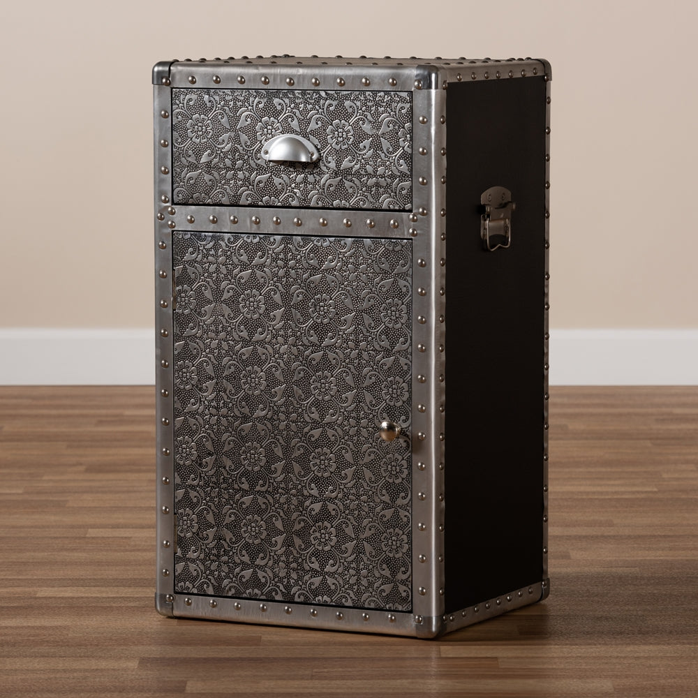 Baxton Studio - Cosette Chest in Silver - HY2AB017-Grey-Cabinet view 8