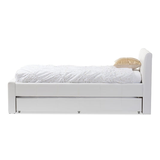 Baxton Studio - Cosmo Twin Size Bed in White - BBT6469-Twin-White view 2