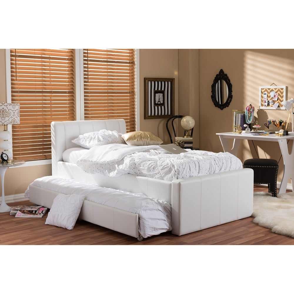 Baxton Studio - Cosmo Twin Size Bed in White - BBT6469-Twin-White view 5