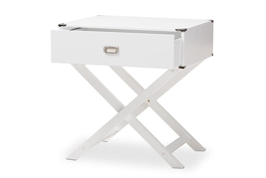 Baxton Studio - Curtice End Table - GLD08085/White view 2