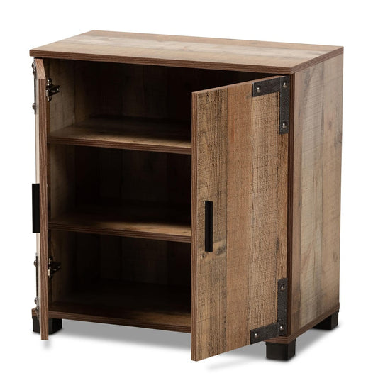 Baxton Studio - Cyrille Shoe Cabinet in Brown - ID-SC001-Yosemile Oak-Shoe Rack view 2