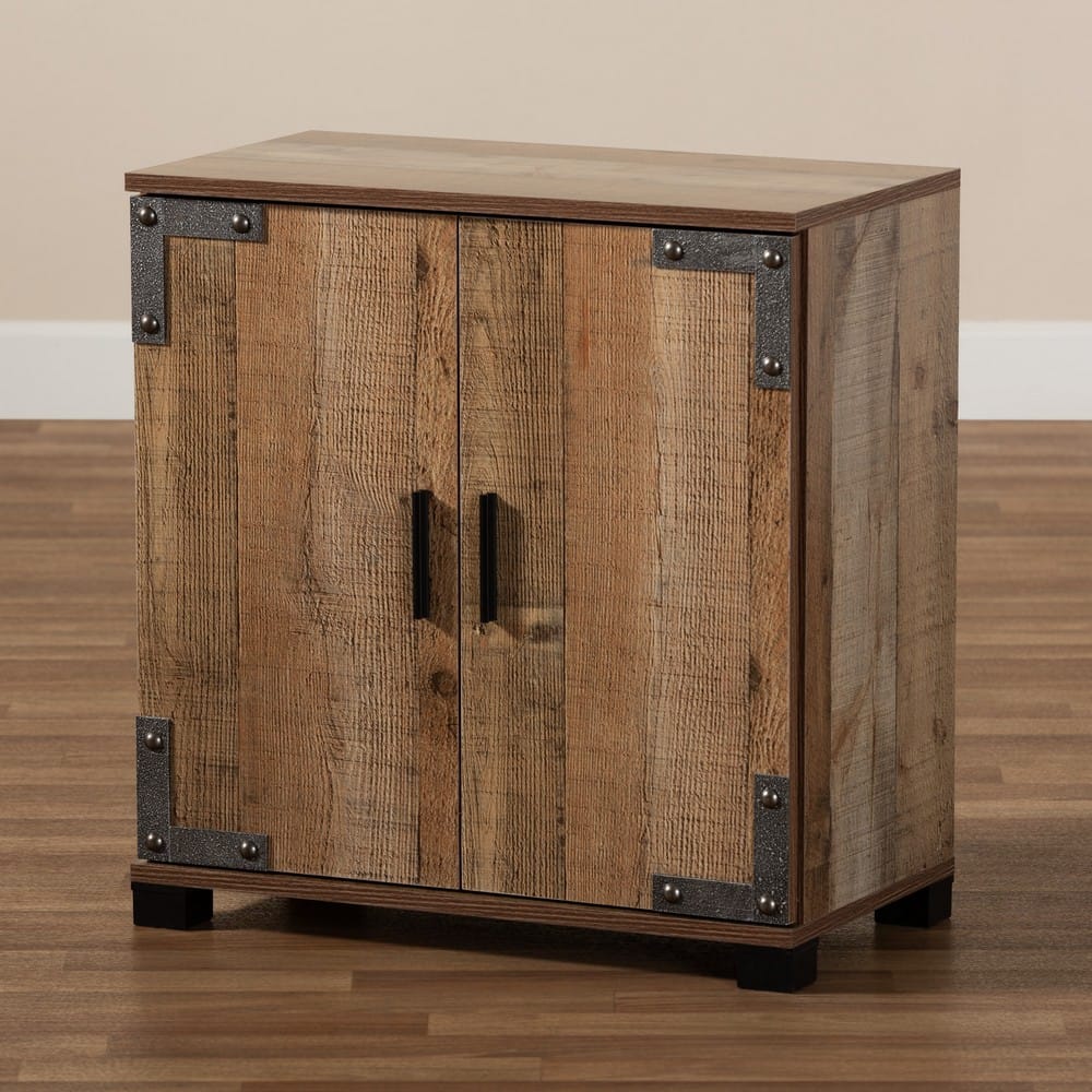 Baxton Studio - Cyrille Shoe Cabinet in Brown - ID-SC001-Yosemile Oak-Shoe Rack view 9