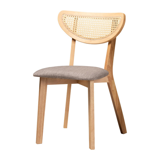 Baxton Studio - Dannell Dining Set in Grey/Natural Oak/Light Brown - CS003C-Natural Oak/Light Grey-5PC Dining Set view 2