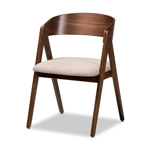 Baxton Studio - Danton Dining Set in Beige/Walnut Brown - WM1900B-Latte/Walnut-5PC Dining Set view 2