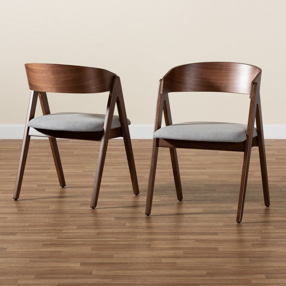 Baxton Studio - Danton Set of 2 Dining Chairs in Grey/Walnut Brown - WM1900B-Smoke/Walnut-DC view 8