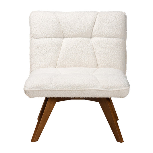 Baxton Studio - Darielle Chair in White/Walnut Brown - BBT5453-Maya-Cream/Walnut-CC view 2