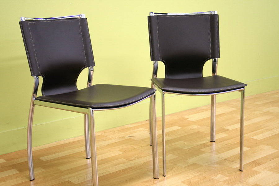 Baxton Studio - Dark Set of 2 Dining Chairs in Brown - ALC-1083-Brown view 4
