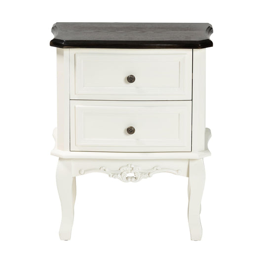 Baxton Studio - Darlene End Table in White/Cherry Brown - JY-132054-2 DW ET view 2
