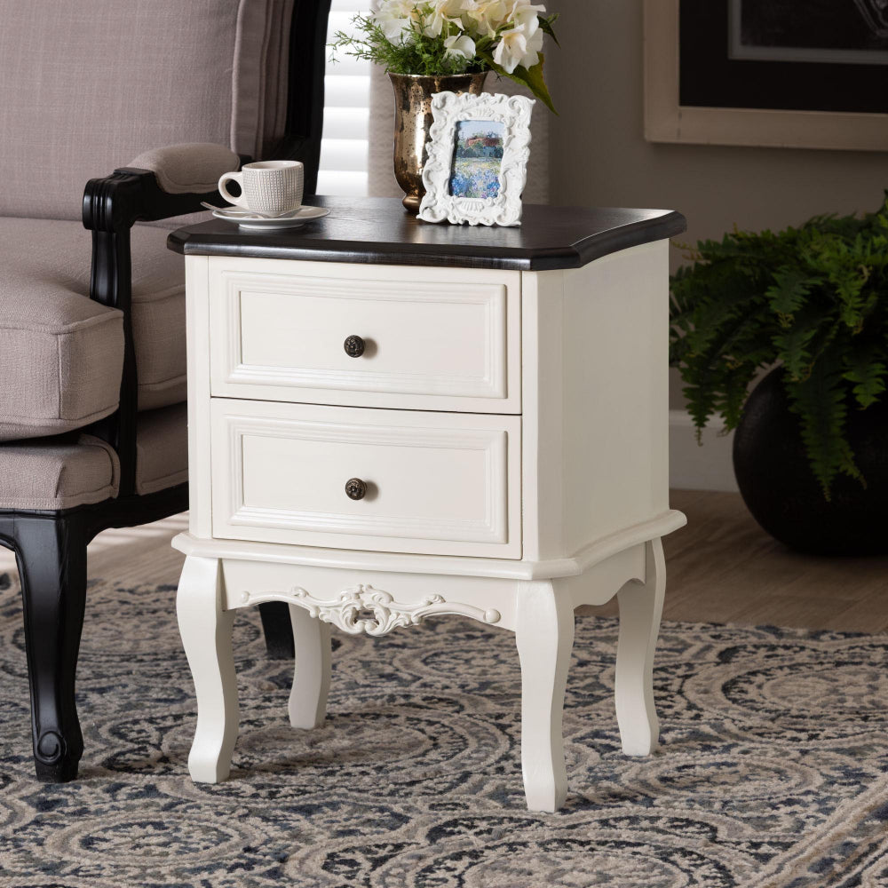 Baxton Studio - Darlene End Table in White/Cherry Brown - JY-132054-2 DW ET view 8