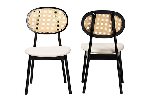 Baxton Studio - Darrion Dining Chair Set of 2 - CS004C-Black/Cream-DC-2PK view 2