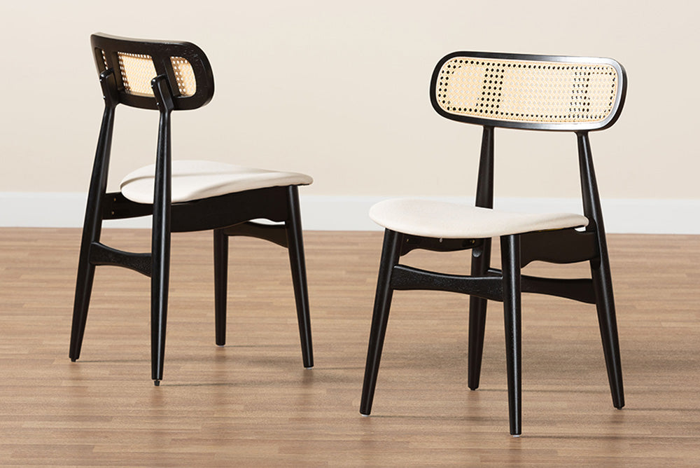 Baxton Studio - Darrion Dining Chair Set of 2 - CS004C-Black/Cream-DC-2PK view 8