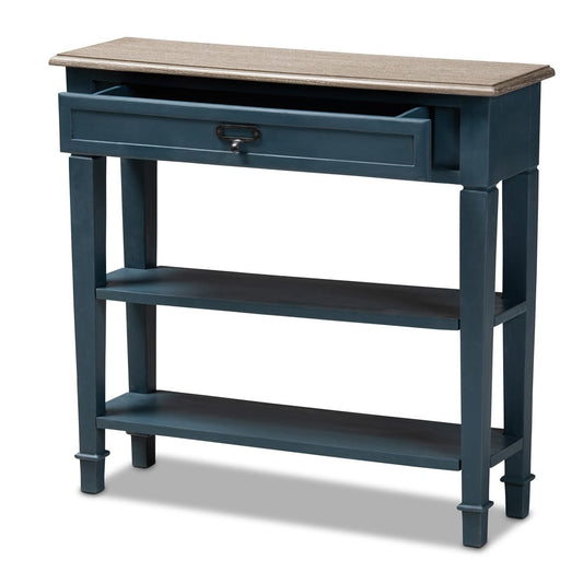 Baxton Studio - Dauphine Console Table in Blue/Oak - CHR10VM/M B-C-Blue Spruce view 2