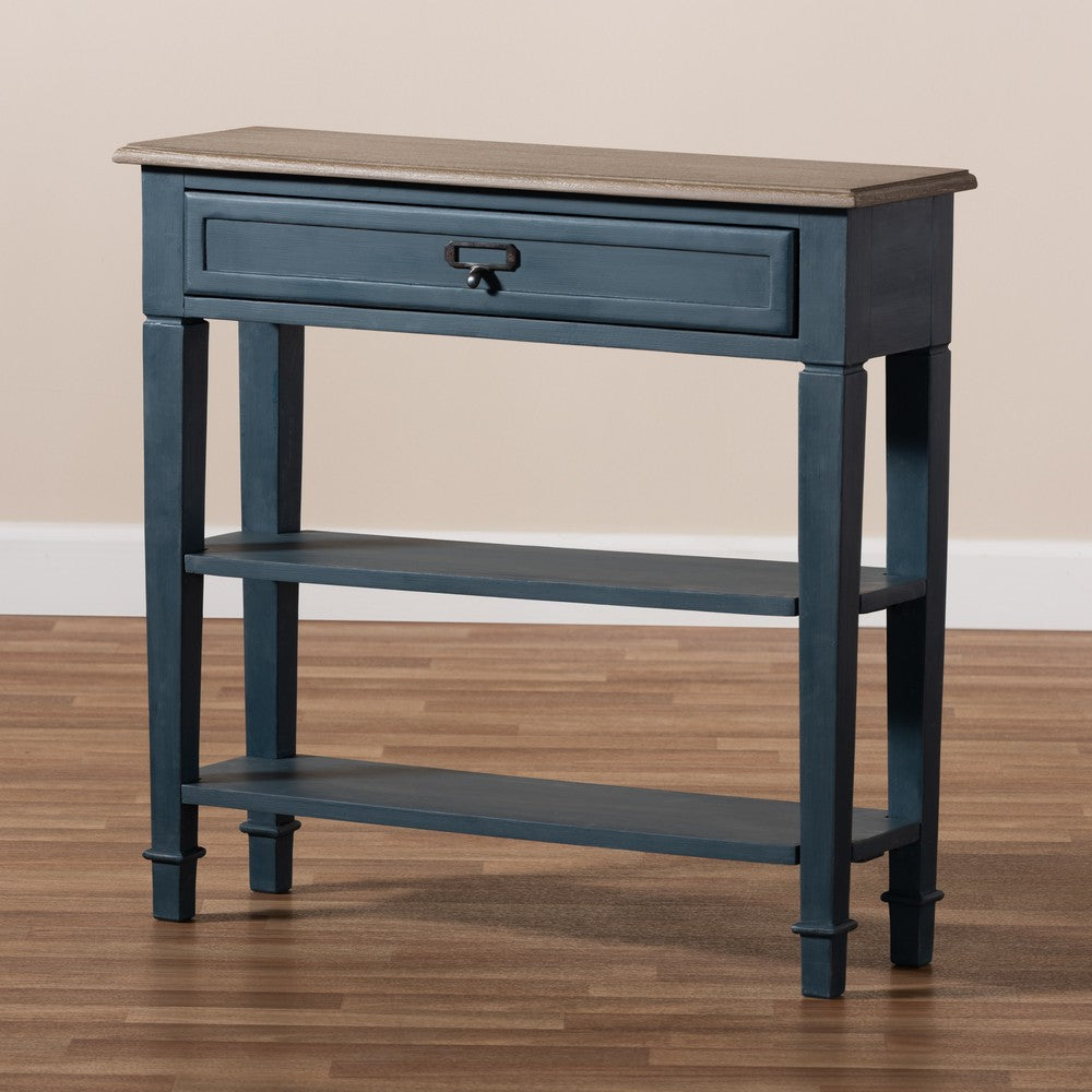 Baxton Studio - Dauphine Console Table in Blue/Oak - CHR10VM/M B-C-Blue Spruce view 9