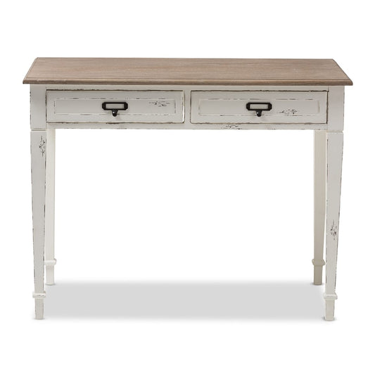 Baxton Studio - Dauphine Desk in White/Light Brown - CHR4VM/M B-CA view 2