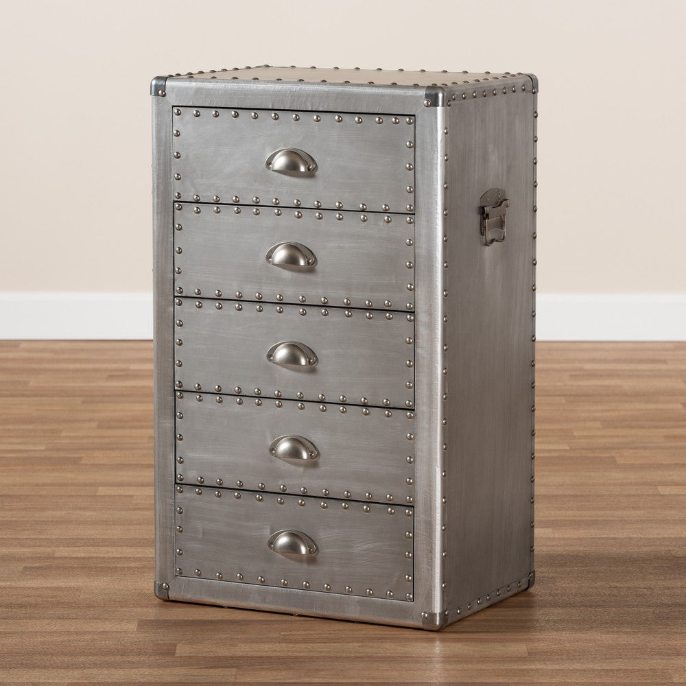 Baxton Studio - Davet Chest in Silver - JY17B167-Silver-Cabinet view 8