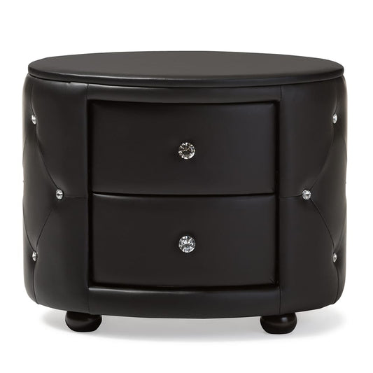 Baxton Studio - Davina Nightstand in Black - BBT3119-Black NS view 2