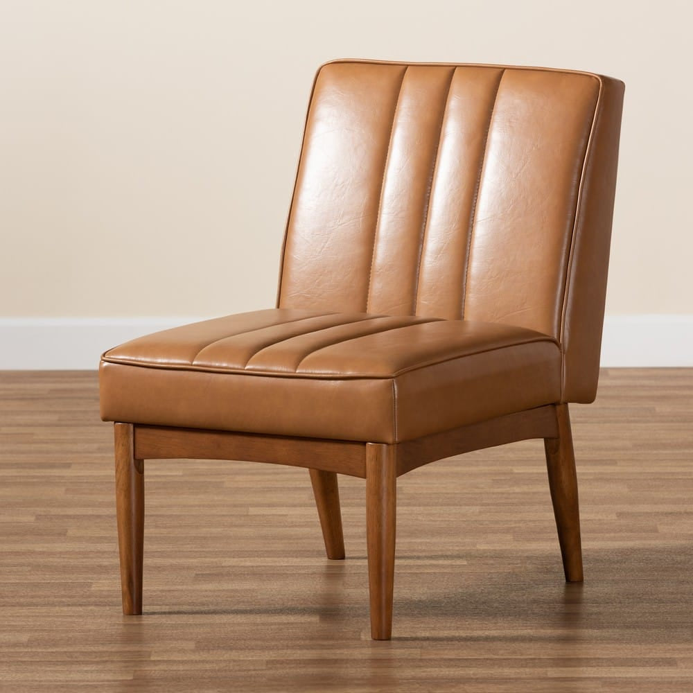 Baxton Studio - Daymond Dining Chair in Tan/Walnut Brown - BBT8051.12-Tan/Walnut-CC view 8