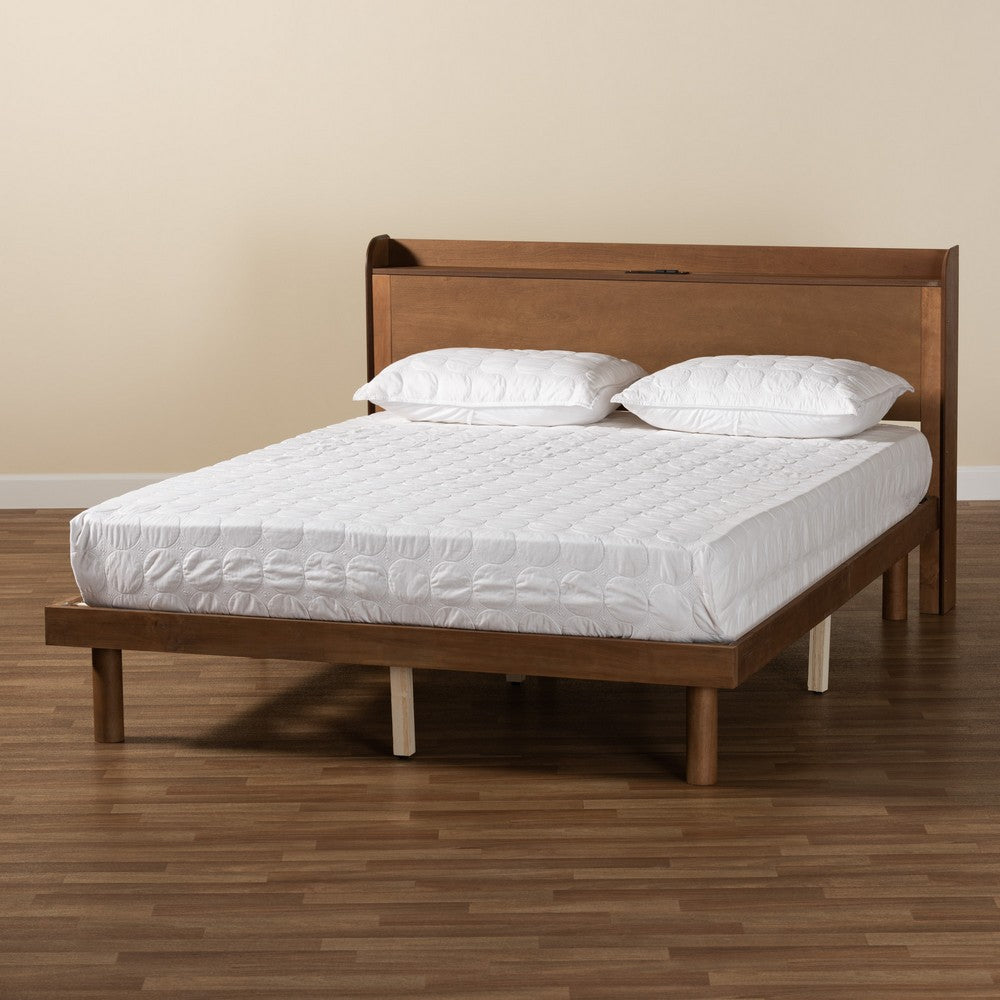Baxton Studio - Decker Queen Size Bed in Walnut Brown - MG0081S-Walnut-Queen view 9