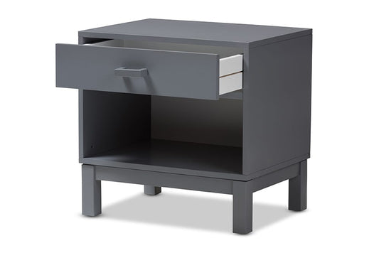 Baxton Studio - Deirdre Nightstand - HNS01-Grey-NS view 2