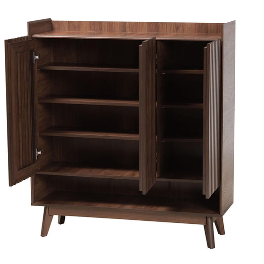 Baxton Studio - Delaire Shoe Cabinet in Walnut Brown - SESC70350WI-CLB-Shoe Cabinet view 2