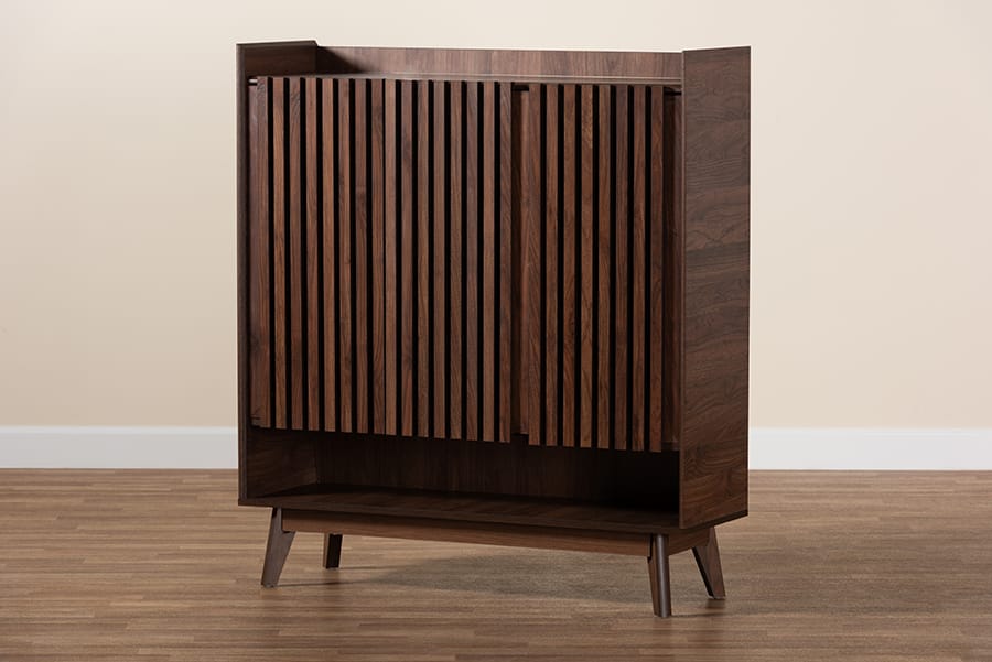 Baxton Studio - Delaire Shoe Cabinet in Walnut Brown - SESC70350WI-CLB-Shoe Cabinet view 10