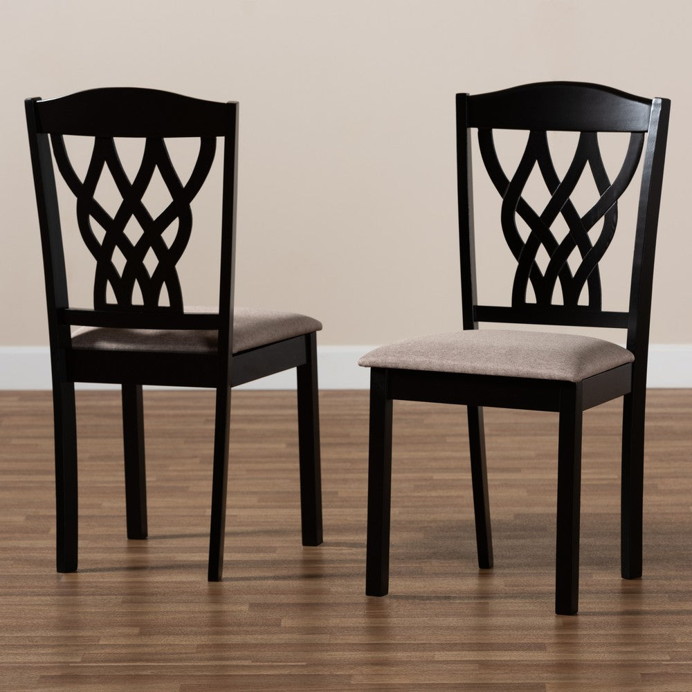 Baxton Studio - Delilah Set of 2 Dining Chairs in Sand/Dark brown - RH1017C-Sand/Dark Brown-DC-2PK view 6