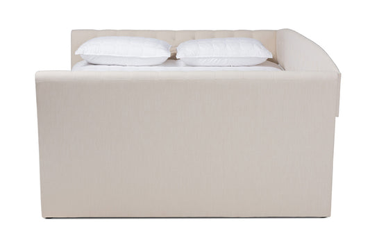 Baxton Studio - Delora Queen Size Daybed - CF9044-B-Beige-Daybed-Q view 2