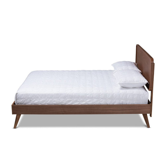 Baxton Studio - Demeter Queen Size Bed in Ash Walnut - Demeter-Ash Walnut-Queen view 2