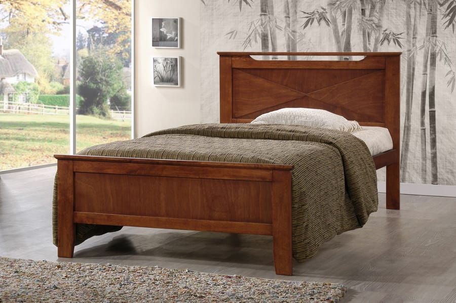 Baxton Studio - Demitasse Twin Size Bed in Brown - SB312-Twin Bed-Antique Oak view 5