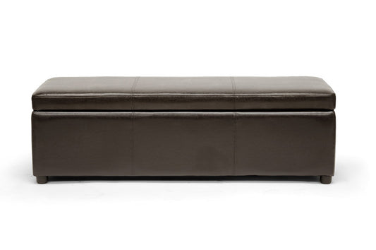 Baxton Studio - Dennehy Ottoman in Dark Brown - Y-168-Promote-dark brown view 2