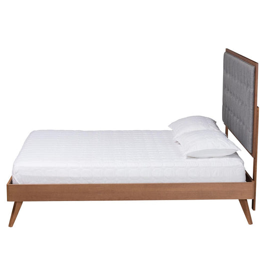 Baxton Studio - Dericia King Size Bed in Grey/Walnut Brown - MG9765/9704-King view 2
