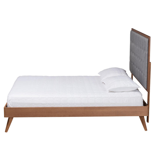 Baxton Studio - Dericia King Size Bed in Grey/Walnut Brown - MG9765/9704-King view 2