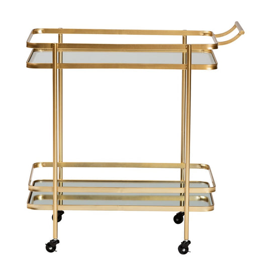 Baxton Studio - Destin Cart in Gold - JY20A263-Gold-Cart view 2
